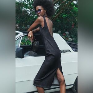 NWT ZARA ZW COLLECTION DENIM DRESS SIZE SMALL